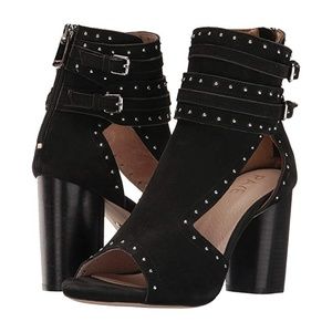 RAYE studded peep toe booties 7